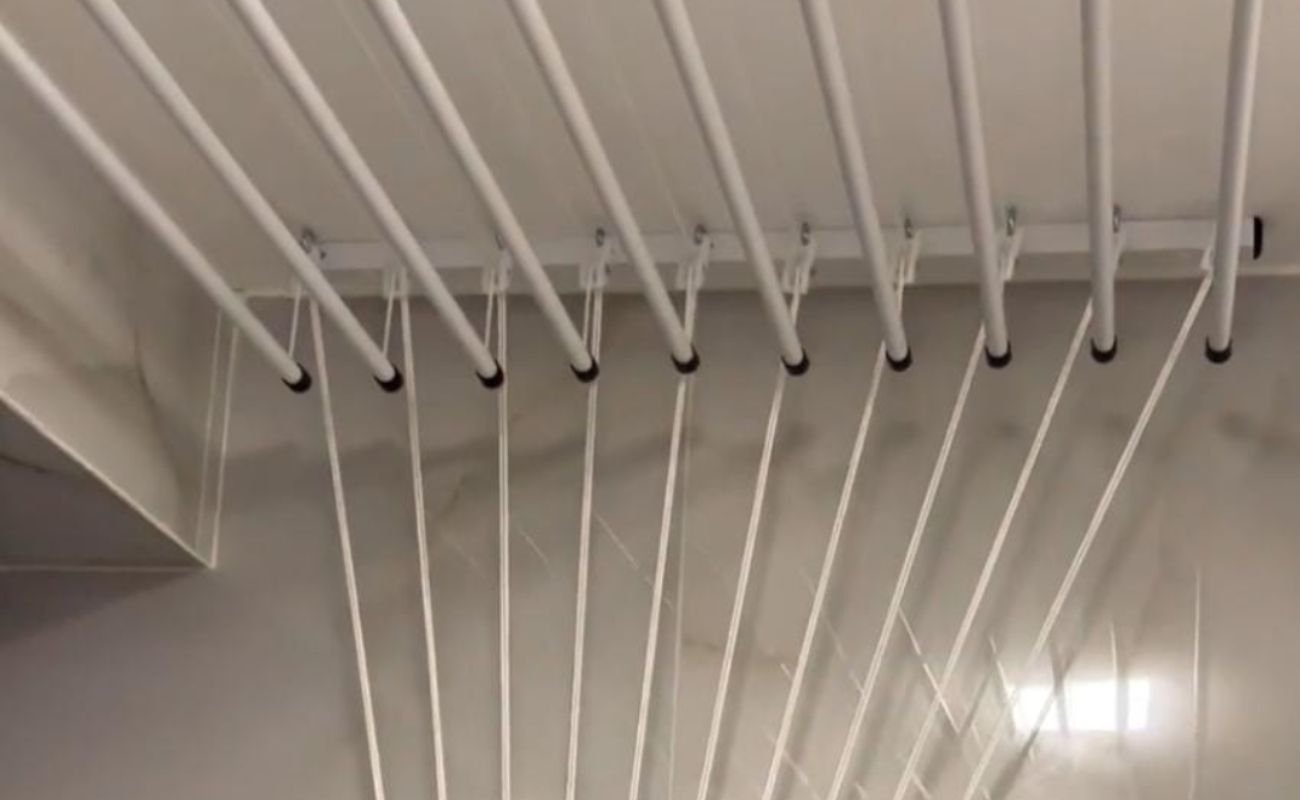 Varal de teto instalado